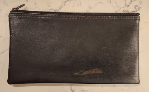 Vintage C&S CITIZENS And Southern NATIONAL Bank Zippered Money Bag Black Green - Picture 4 of 5
