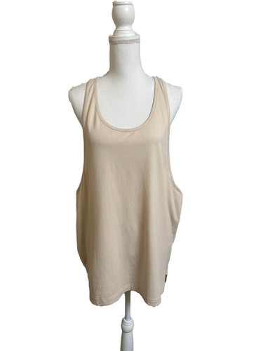 NWT Alphalete Women's XL Beige Racerback Tank Top Long Length Viscose Blend - Picture 1 of 6