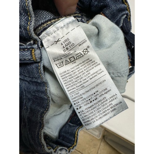Gap Boys Jeans Sz 4 Straight Distressed Carpenter Medium Wash Blue Denim - Picture 6 of 7