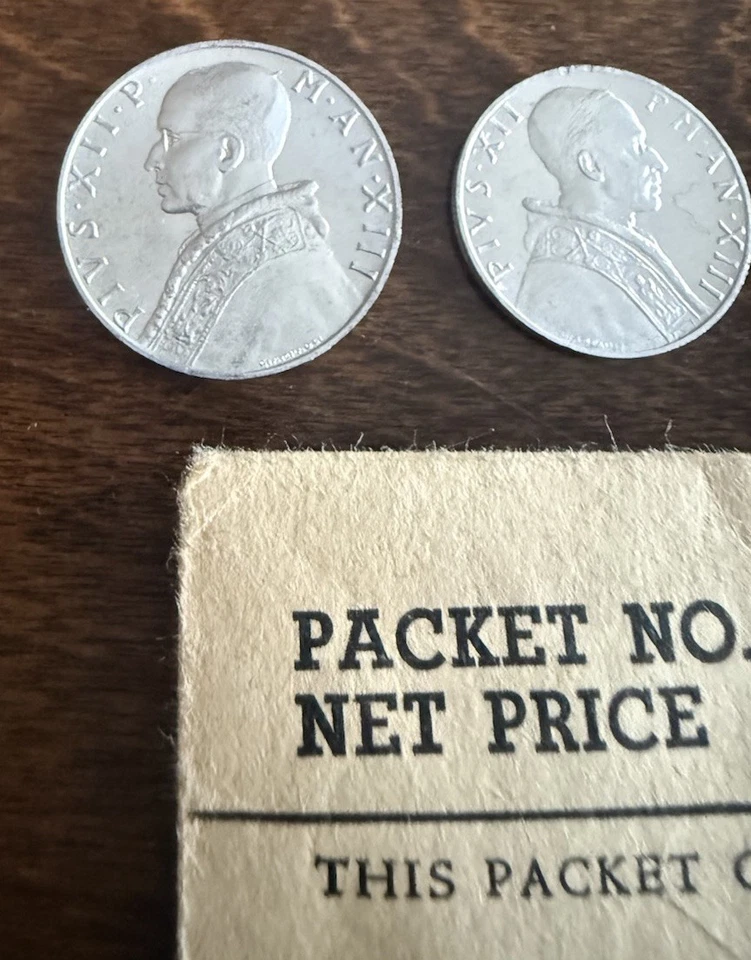 VATICAN CITY  MINOR COINS,  UNCIRCULATED, 1, 2, 5, &10 LIRE, 1951 - Image 2 of 4