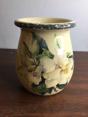 Vintage Home & Garden Party Stoneware Utensil Holder MAGNOLIA Pattern 1999