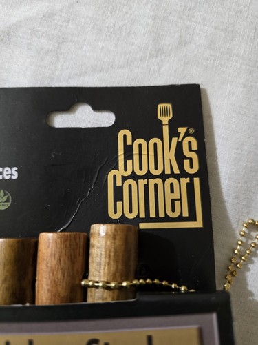 NWT 4pc Set Of Cook's Corner Gold Stainless Steel Measuring Cups Wood Handles - Picture 3 of 8