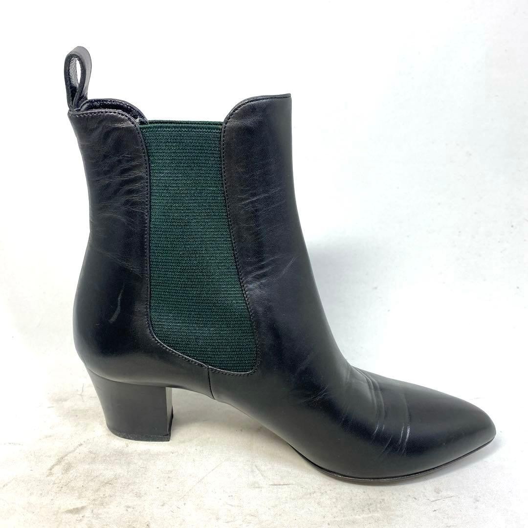 Gucci Side Gore Boots Black X Green Leather Size 34 US About4 For Women thumbnail 12