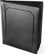 Professional Leatherette Bound Slip-in Photo 8x10 (15 Page), Black/Black 