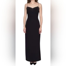 Dave & Johnny By Laura Ryner 11/12 Black Beaded Prom Evening Gown Dress 129