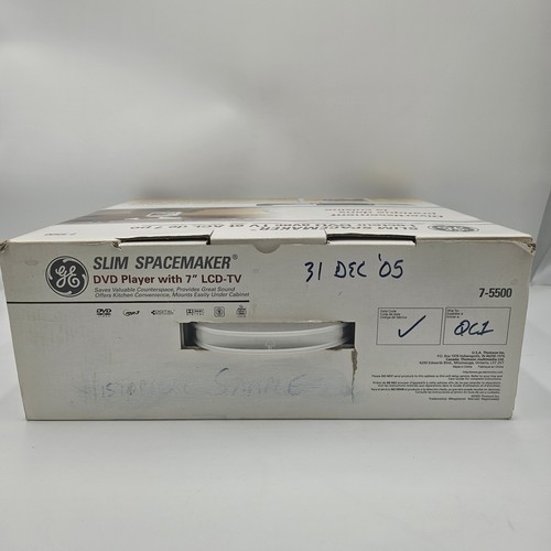 GE Slim Spacemaker White AM/FM Radio DVD CD Player 7" LCD-TV 7-5500 open box - Picture 3 of 24