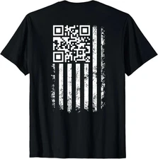 Funny QR Scan Me President Trump 4547 Trump Dancing Code ( ON Back ) T-Shirt NEW