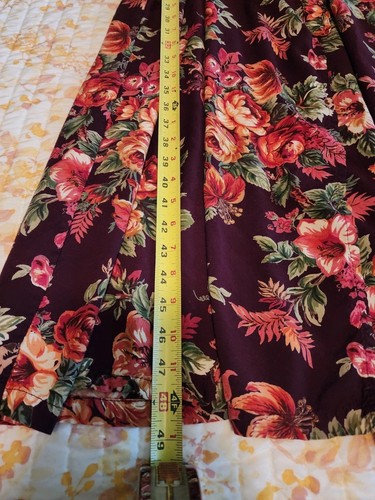 Vintage April Cornell Brown Floral Robe Dressing Gown~OS~Pockets~Belt One Size - Picture 4 of 15