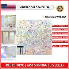 Rainbow Window Privacy Film 17.5x78.7in, UV Protection & Energy Saving Solution