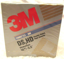3M High Density 3.5  Diskettes 10 Pack IBM Formatted DS HD Floppy Disks NEW