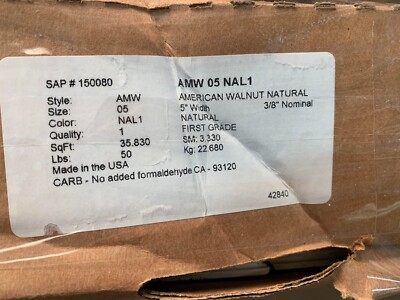 Mannington Hardwood AMW05NAL1 AMERICAN WALNUT PLANK NATURAL 3/8 x 5''