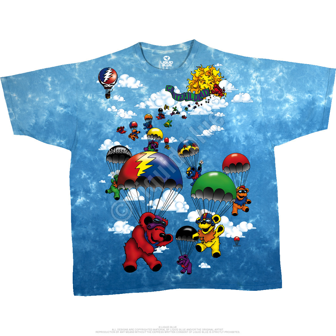 Grateful Dead - Parachuting Bears Tie Dye T-Shirt - Old Glory
