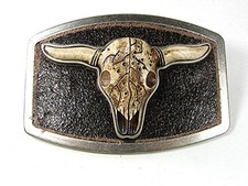 Western Bull / Steer 3D Skull Belt Buckle By CLASSICO ITALIA 81616