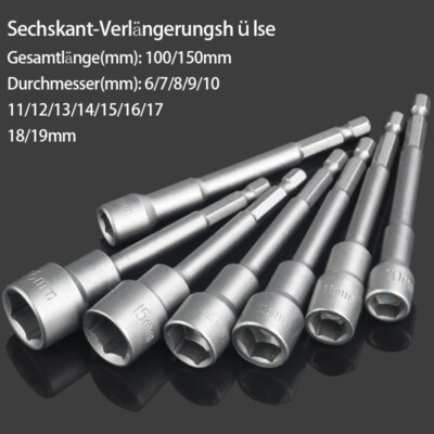 Steckschlüssel Mit Magnet Stecknuss Adapter Für Akkuschrauber Nuss Bit 6mm~19mm