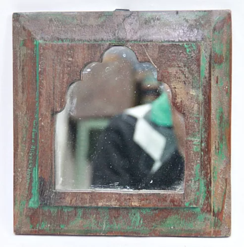 Decorative Wooden Hand-Carved Mirror Frame - Rustic Style Wall Hanging Decor F7 - Picture 16 of 24