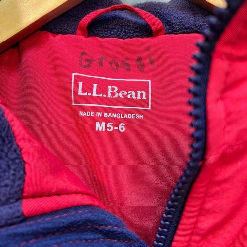 L.L. Bean Kids Hooded Jacket M(5-6) Red Navy Insulated Unisex All Season - Picture 2 of 9