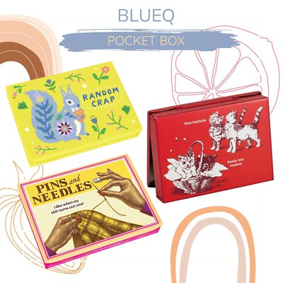 BlueQ Pocket Box Small Tin Trinket Case | 4.25'' X 0.75''