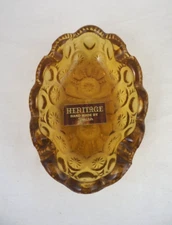 '60's Vintage Smith "Heritage" Ashtray/Trinket Dish Beautiful Amber Color NOS