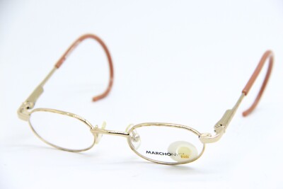 MARCHON NYC AVERY 120 GOLD BROWN AUTHENTIC FRAMES EYEGLASSES 36-16