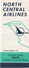 North Central Airlines timetable 1971/10/31