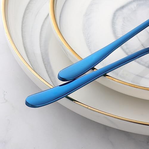 4 Pack Large Round Stainless Steel Soup Spoons Dinner Metal Spoons - Picture 4 of 7