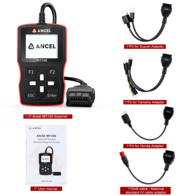 ANCEL MT100 Motorcycle Diagnostic Tool OBD2 Scanner Code Reader for Engine ABS