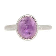 Natural Amethyst - African 925 Sterling Silver Ring Jewelry s.6 ALLR-32034