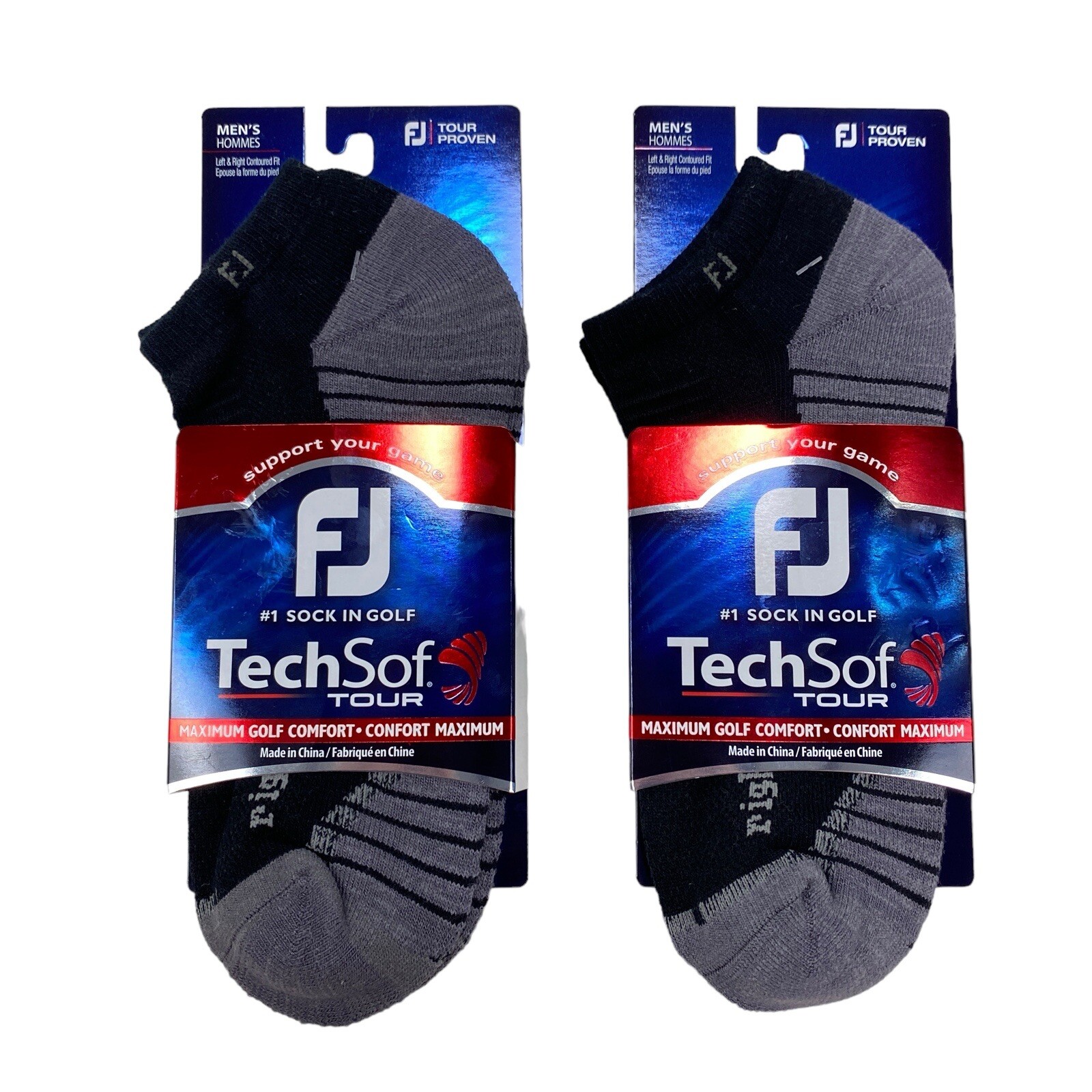 Партия из 2 пар мужских носков FootJoy TechSof Tour с глубоким вырезом (Размер мужской 7-12) 17517