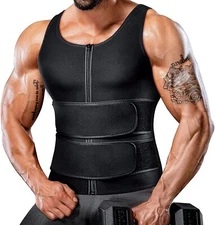 Men Body Shaper Waist Trainer Sauna Sweat Vest Slimming Workout Shirt Fat Burner