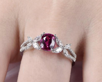 Glorious 1.30CT Cushion Pink Ruby Gemstone Wedding Ring Lab Created