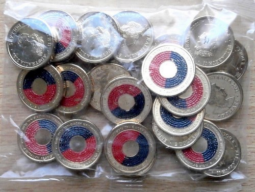 Australia 2021 $2 Two Dollar Aboriginal Flag UNC bag of 25 Coins