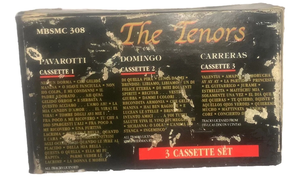The Tenors Domingo Carreras Pavarotti 3 Cassette Set 1992 Compilation Box Damage - Image 4 of 4