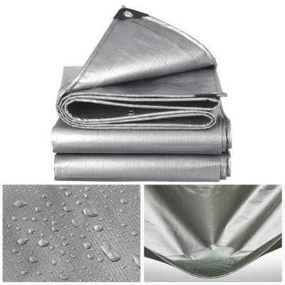 Large Waterproof Tarp Thick Poly Tarpaulin Ideal for Canopy Tents, Boats, RV