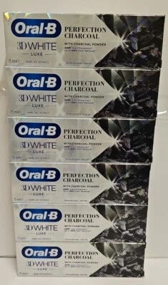 Oral-B 3D White Luxe Perfection charcoal Toothpaste, - 75x 6 or x12