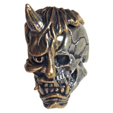 Devil Skull Solid Brass Paracord Bead EDC Charms Knife Lanyard Zipper Pull DIY