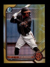RYAN RECKLEY 2022 BOWMAN CHROME #BDC-108 ROOKIE GOLD REFRACTOR RC #10/50 BF4886