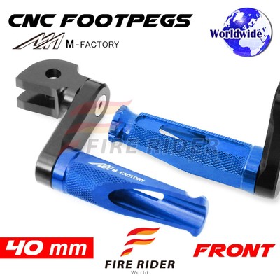 40mm Adjustable Blue Rider Foot Pegs SHINOBI For MT-09 Tracer 900 13 14 15 16 17