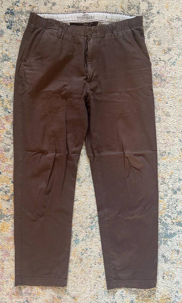 Levis Mens XX Chino EZ Waist Comfort Fit Casual Pants Khaki Size L  