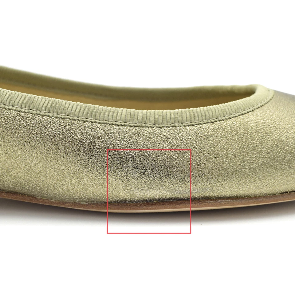 New $335 Stuart Weitzman Ballet Flats Ale Washed Nappa sz 7 Muted Gold Metallic - Image 4 of 4