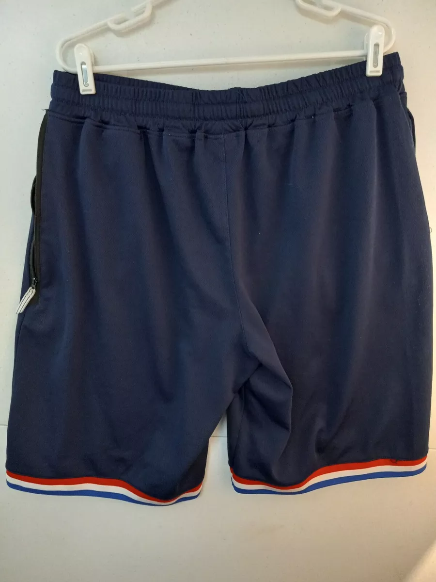 Navy blue shorts shop with white trim