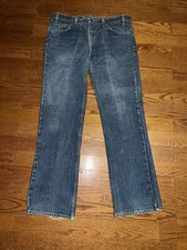 Vintage 1995 Levis 517 Jeans Mens 40x32 (38x31 Actual) Blue Orange Tab Boot Cut 