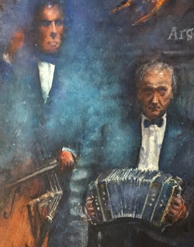 Watercolor Original Painting Tango Argentino 11" x 15" NOT A PRINT - Picture 4 of 7