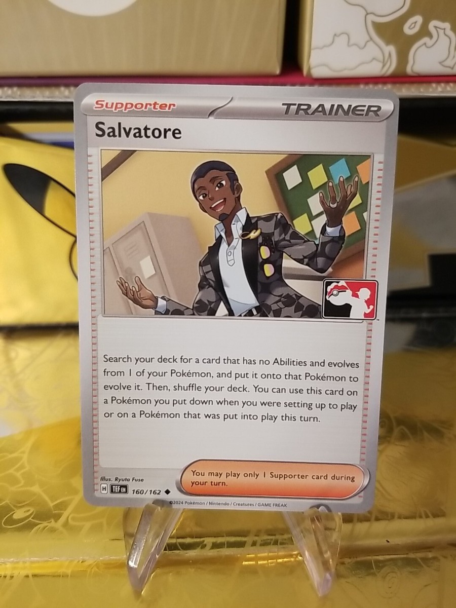 Salvatore Pokemon Prize Pack Series 5 Promo Pokemon Card NM/LP Play Stamp