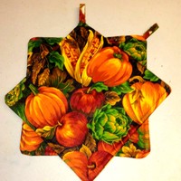 8 Pot Holders Set - 2 Two Holiday Pumpkin Indian Corn Fall Theme Handmade By Me 8 Pot Holders Set - 2 Two Holiday Pumpkin Indian Corn Fall Theme Handmade By Me