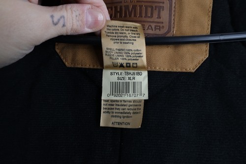 Vtg Y2K Streetwear Boys XL Distressed Quilted Canvas Hooded Jacket Duck Brown - Picture 14 of 19