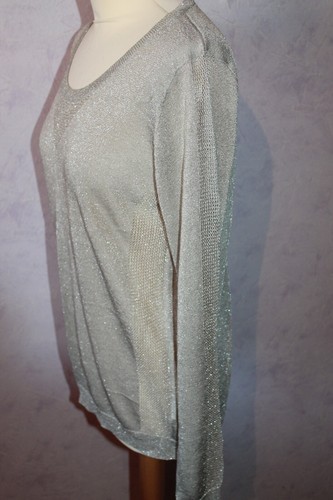 HAUT PULL FIN FEMME °°° SUD EXPRESS °°° AJOURE . FILS LUREX. TAILLE L - Imagen 3 de 5