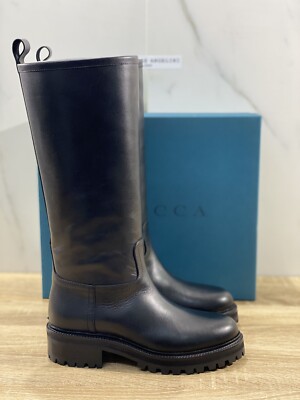 A.BOCCA Damen Stiefel Röhren Schwarz Luxus Boot 36