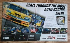 Image of TOCA Race Driver 3 Xbox PS2 PC 2005 Vintage Racing Video Game Print Ad/Poster