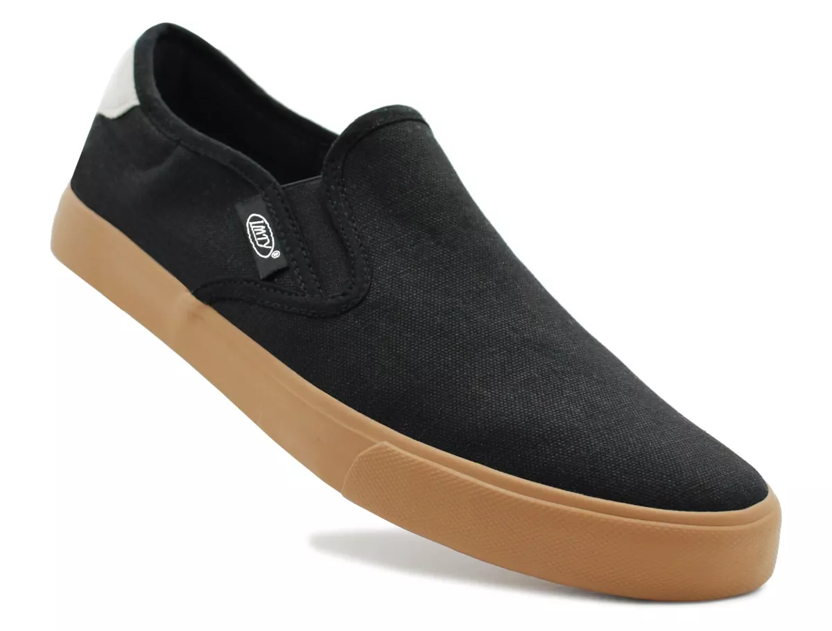 Mens Canvas Slip On Trainers Casual Flat Boat Deck Shoe Skate Sneaker Pumps