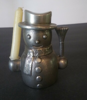 Vintage Oneida Wm. A Rogers Silver Plated Snowman Mini Candle Holder 3'' Decor